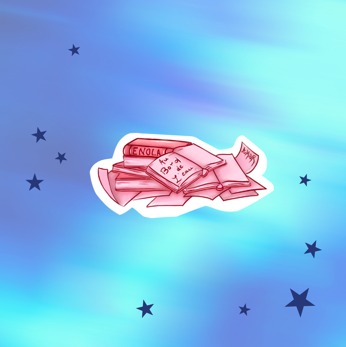 Sticker amour au bord de l'eau